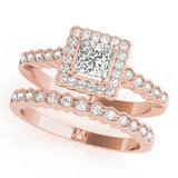 Princess Cut Scalloped Halo Ring - Image 6
