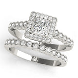 Princess Cut Scalloped Halo Ring - Image 4