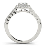 Princess Cut Scalloped Halo Ring - Image 7