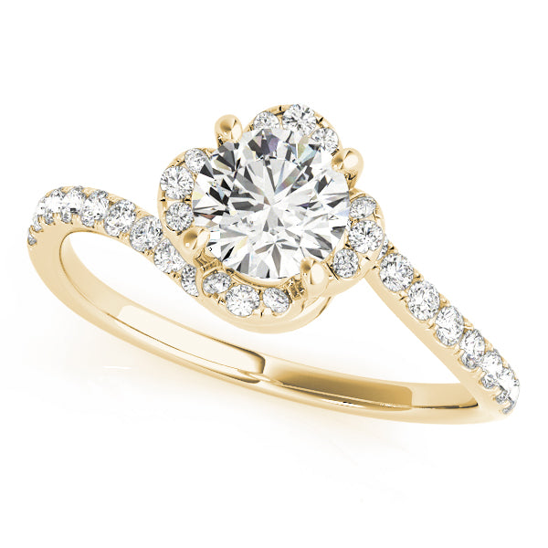 Swirling Halo Diamond Ring