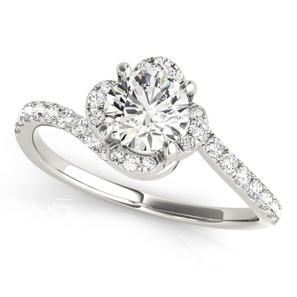 Swirling Halo Diamond Ring