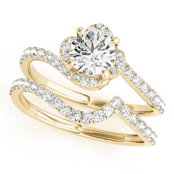 Swirling Halo Diamond Ring