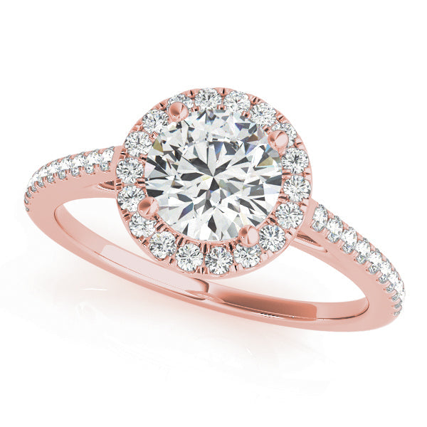 Round Halo Pave Engagement Ring 3 ct center stone
