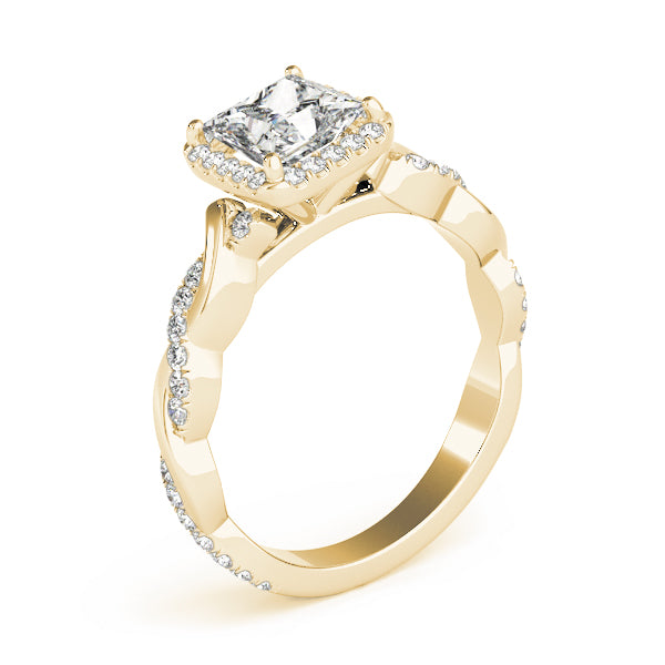 Princess Halo Twisted Shank Engagement Ring - Image 14