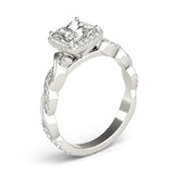 Princess Halo Twisted Shank Engagement Ring - Image 13