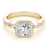 Princess Halo Twisted Shank Engagement Ring - Image 17