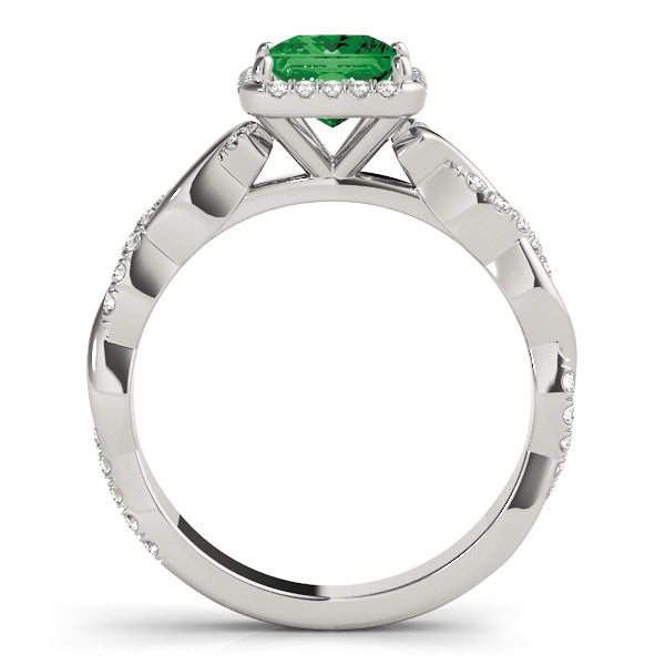 Princess Halo Twisted Shank Engagement Ring - Image 20