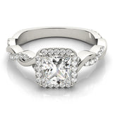Princess Halo Twisted Shank Engagement Ring - Image 4