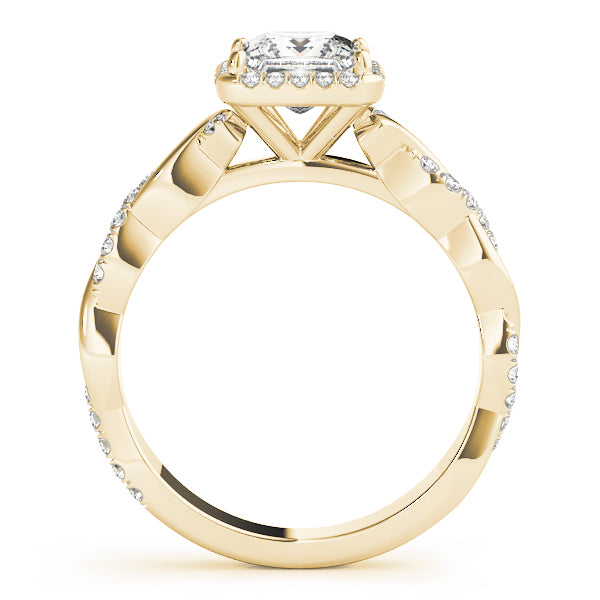 Princess Halo Twisted Shank Engagement Ring