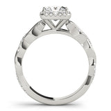 Princess Halo Twisted Shank Engagement Ring - Image 7