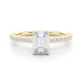 Emerald Hidden Halo Shared Prong Ring - Image 4