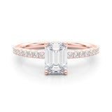 Emerald Hidden Halo Shared Prong Ring - Image 5