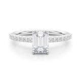 Emerald Hidden Halo Shared Prong Ring - Image 10