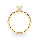 Emerald Hidden Halo Shared Prong Ring - Image 11