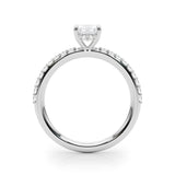 Emerald Hidden Halo Shared Prong Ring - Image 6