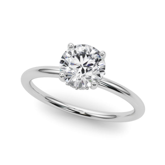 Classic Solitaire Engagement Ring with Hidden Halo 2 ct