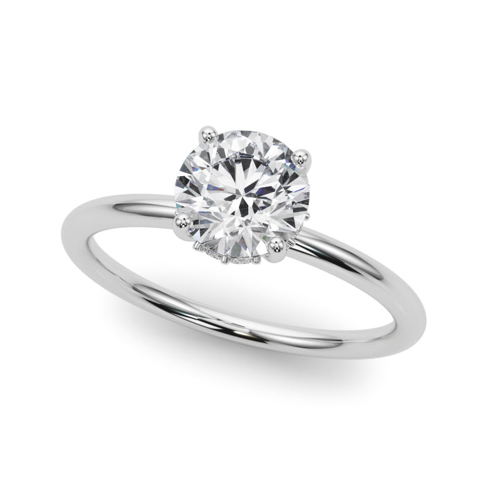 Classic Solitaire Engagement Ring with Hidden Halo Complete 1 ct