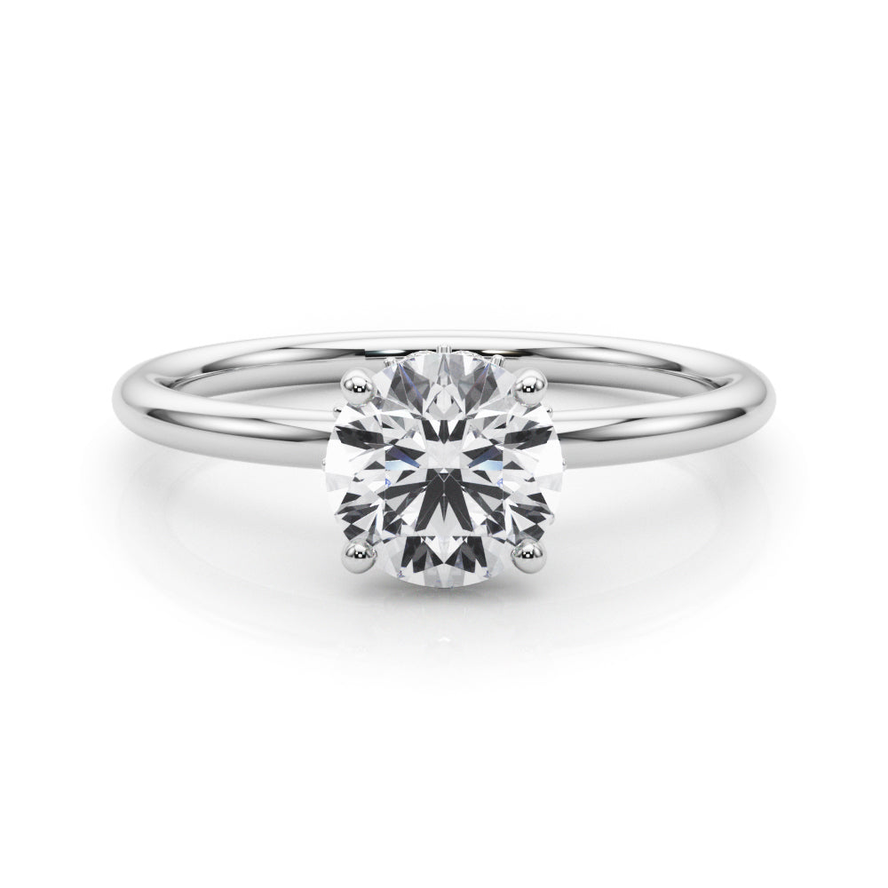 Hidden Halo Round Engagement Ring 1 ct center stone