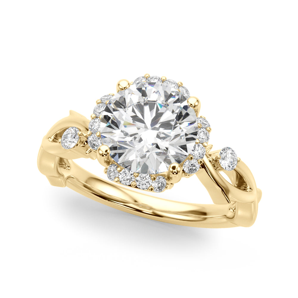 Nature-Inspired Halo Ring 1/2 ct