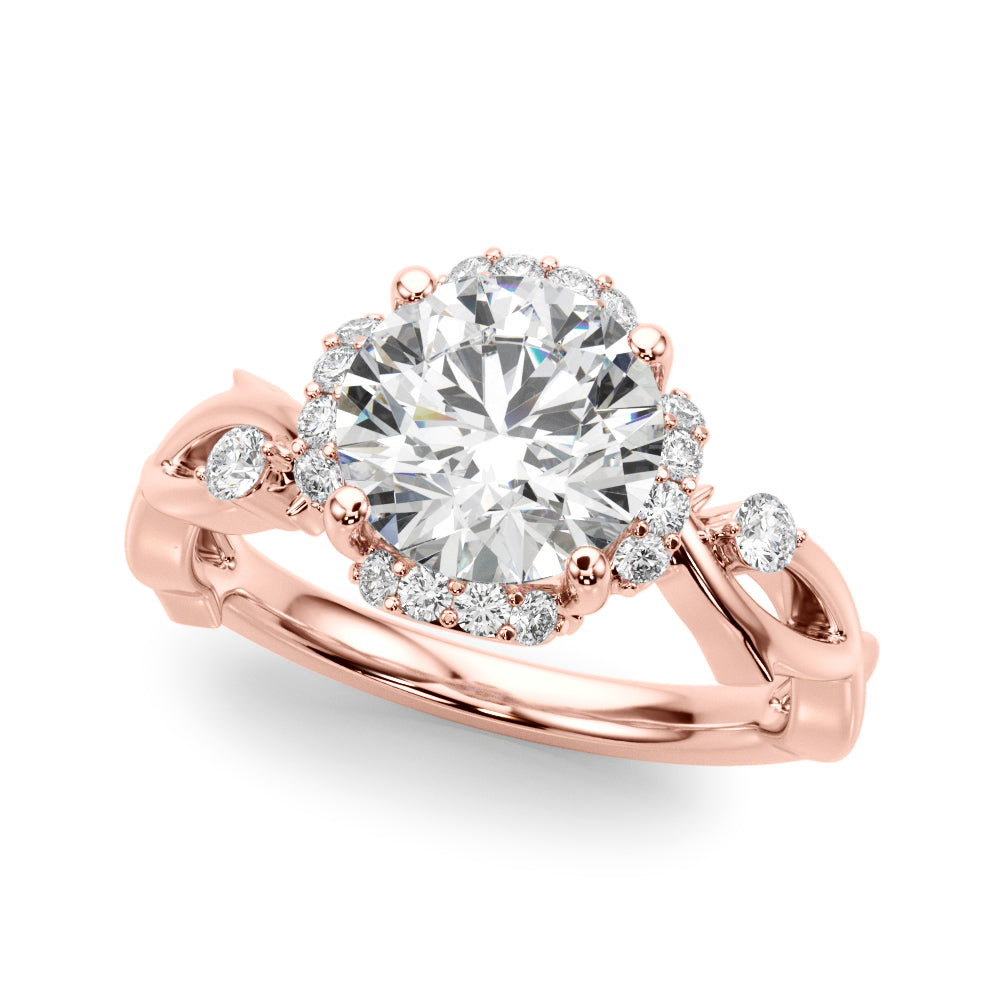 Nature-Inspired Halo Ring 1/2 ct