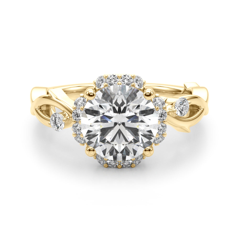 Nature-Inspired Halo Ring 1/2 ct