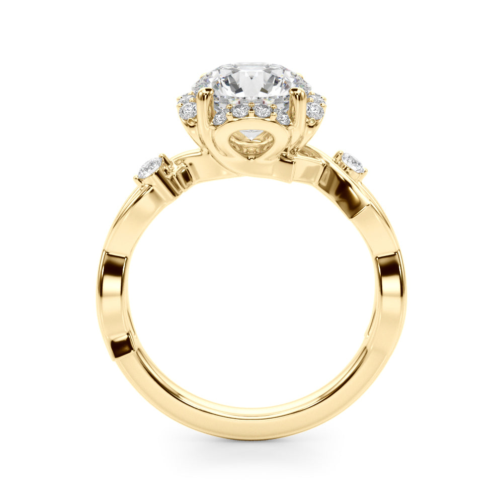 Nature-Inspired Halo Ring 1/2 ct