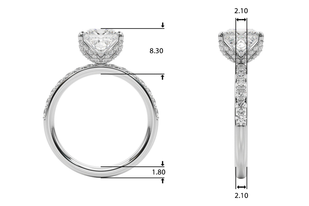 Princess-Cut Pave Ring - Image 13