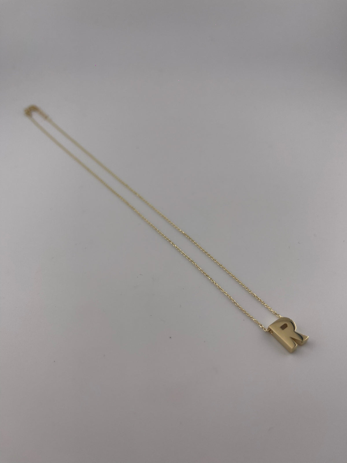 18K Yellow Gold Initial Letter Necklace - Image 11