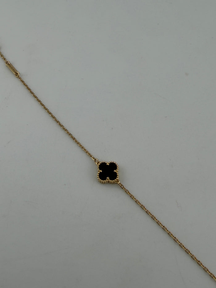 18K Solid Gold Clover Bracelet