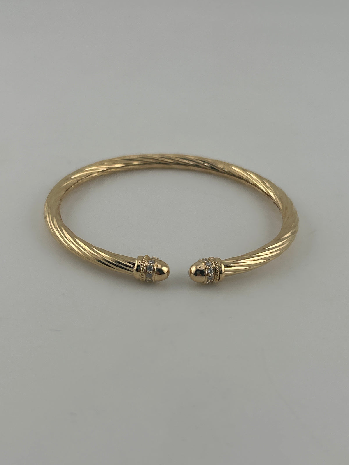 Lumière Luxe Twisted Perimum CZ Bangle - Image 1