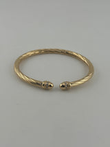Lumière Luxe Twisted Perimum CZ Bangle - Image 1