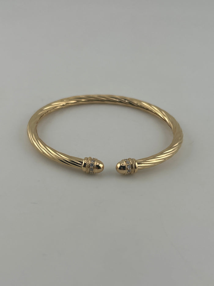 Lumière Luxe Twisted Perimum CZ Bangle