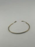 18K Yellow Gold 1/3 Pavé Cubic Zirconia Bangle
