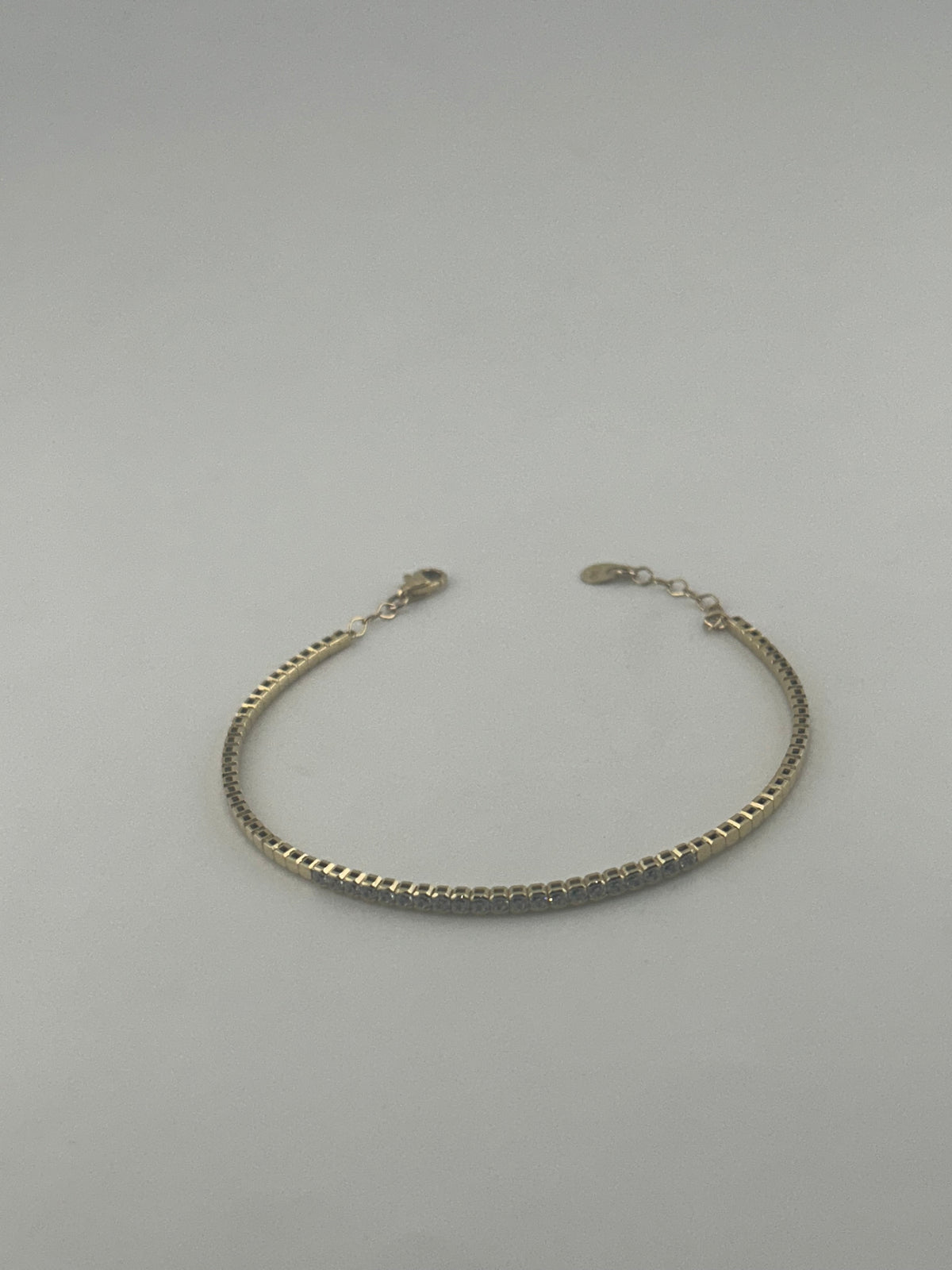 18K Yellow Gold 1/3 Pavé Cubic Zirconia Bangle - Image 1