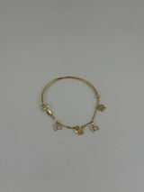 18K Solid Gold Charm Baby Bangle - Image 3