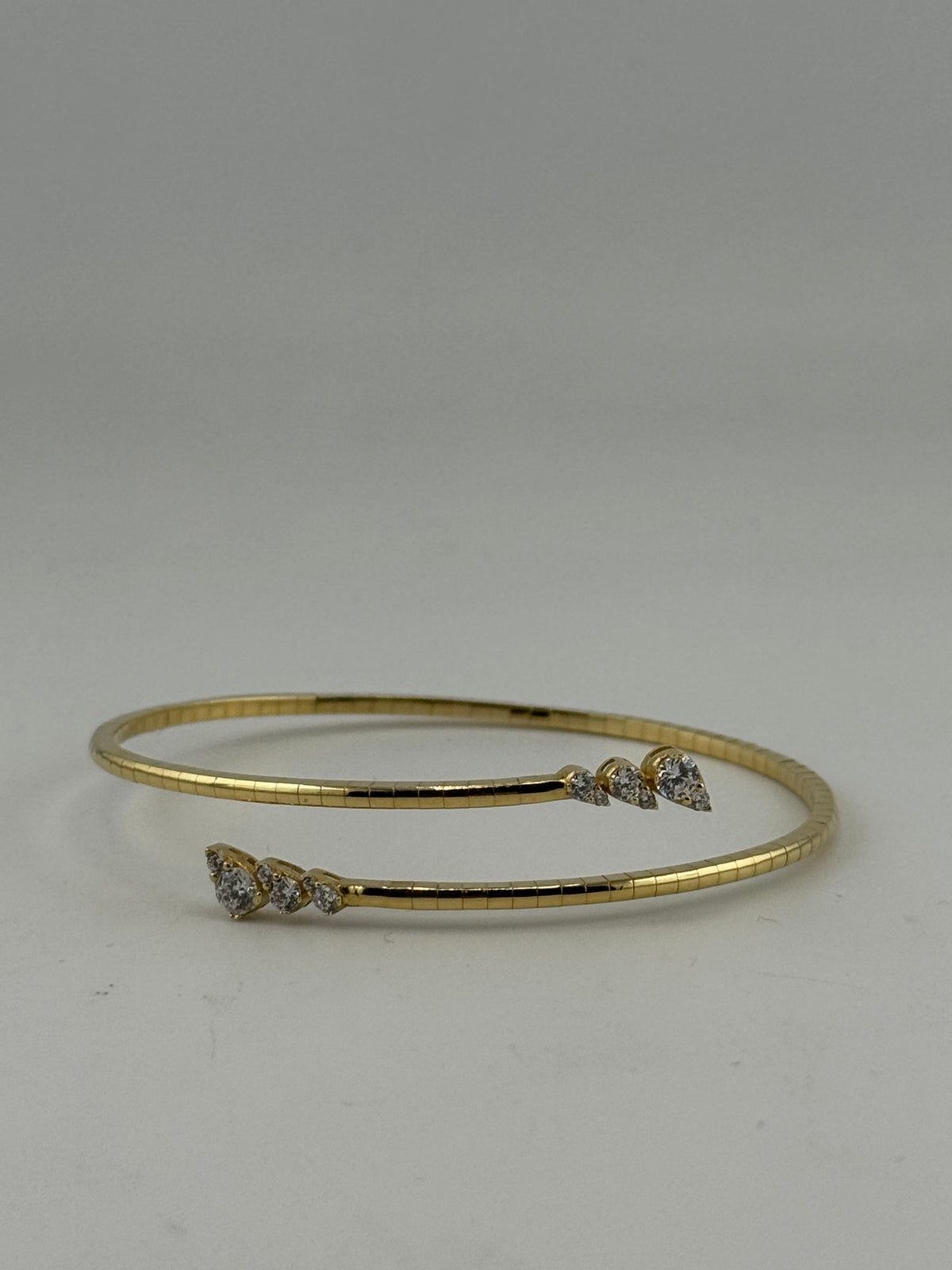 Celeste – 18K Solid Gold Premium CZ Cuff Bracelet - Image 4