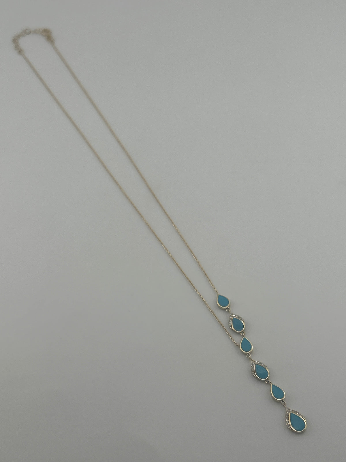 Pear-Shaped Colored Stone Necklace - Image 3