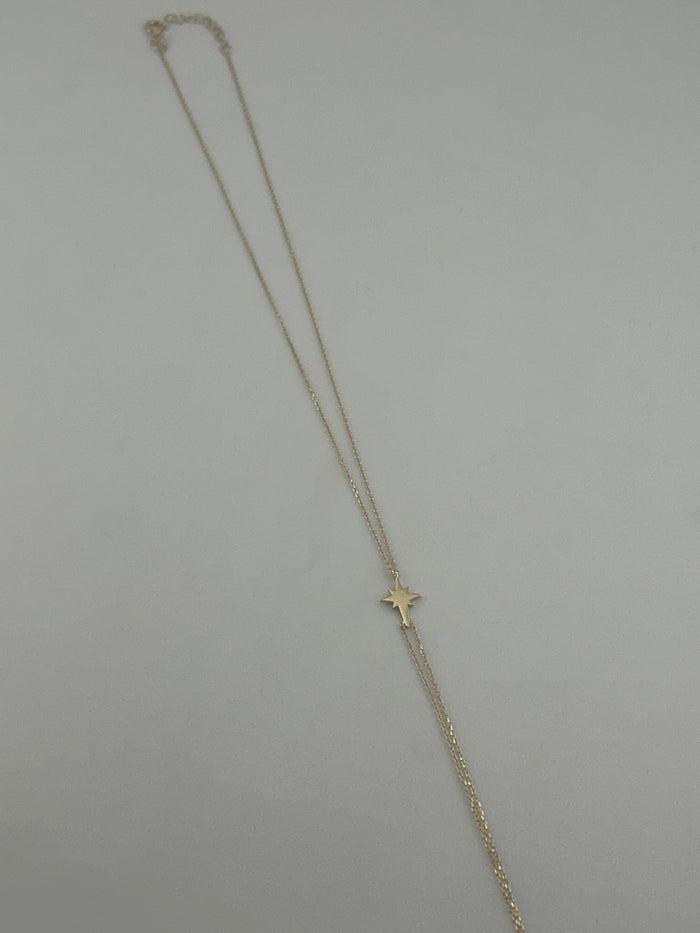 18K Gold Star Chain Necklace