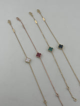 18K Solid Gold Clover Bracelet - Image 1