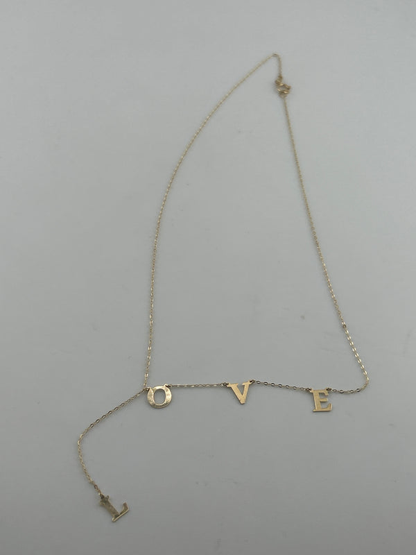 18K Gold Love Letter Necklace