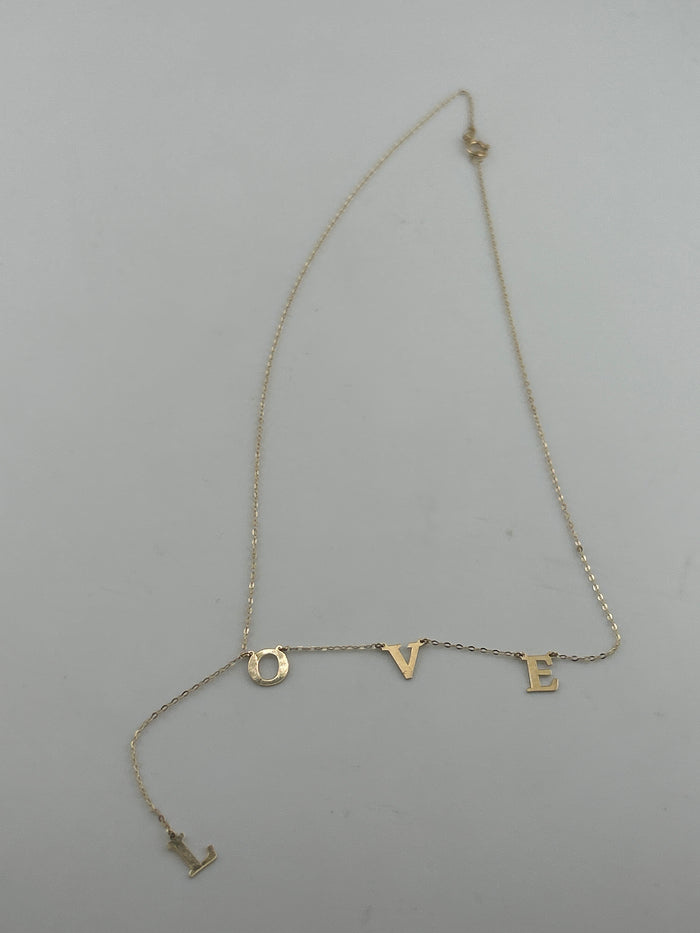 18K Gold Love Letter Necklace