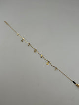 18K Solid Gold Wavy Charm Anklet - Image 3