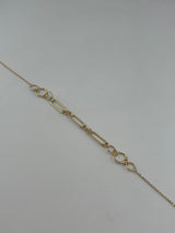 18K Solid Gold Paperclip Link Anklet - Image 2