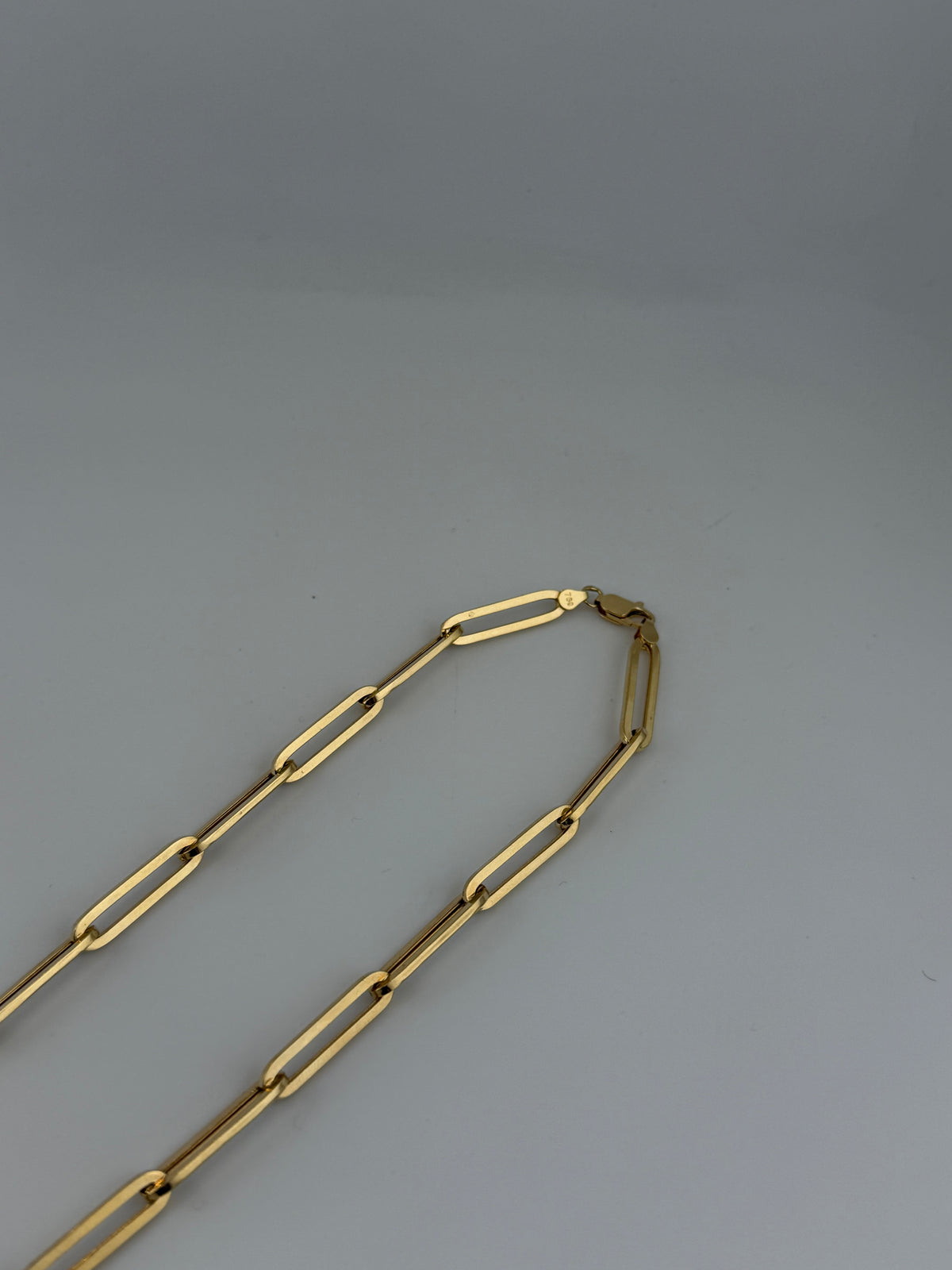 The Imperial Link – 18K Solid Gold Elongated Paperclip Chain Necklace - Image 3