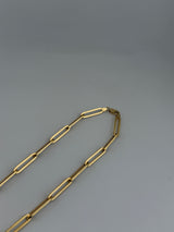 The Imperial Link – 18K Solid Gold Elongated Paperclip Chain Necklace - Image 3