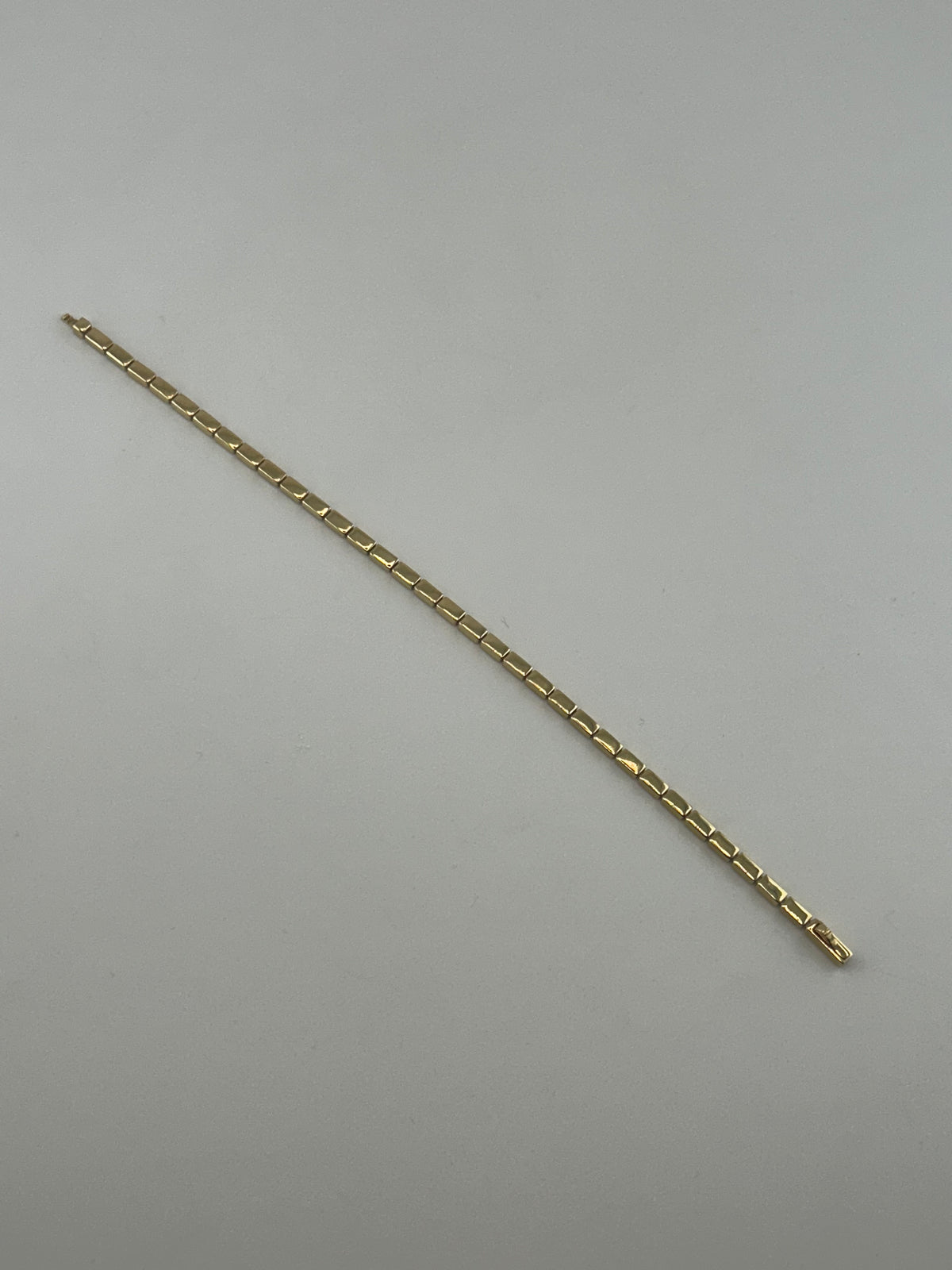 18K Solid Gold Modern Block Link Bracelet - Image 2