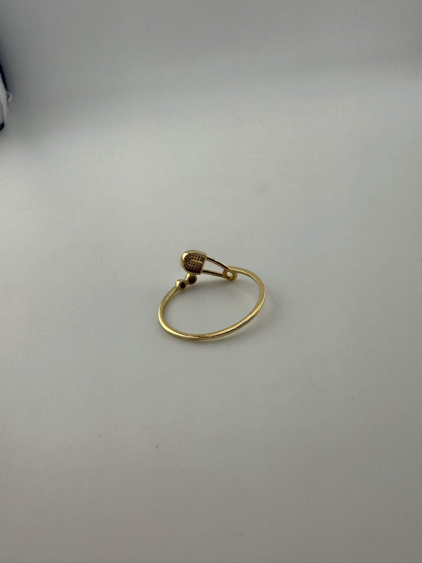 Dainty pin ring solid 18k gold