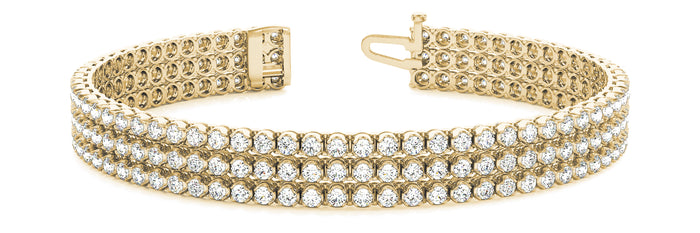Diamond Three-Row Tennis Bracelet