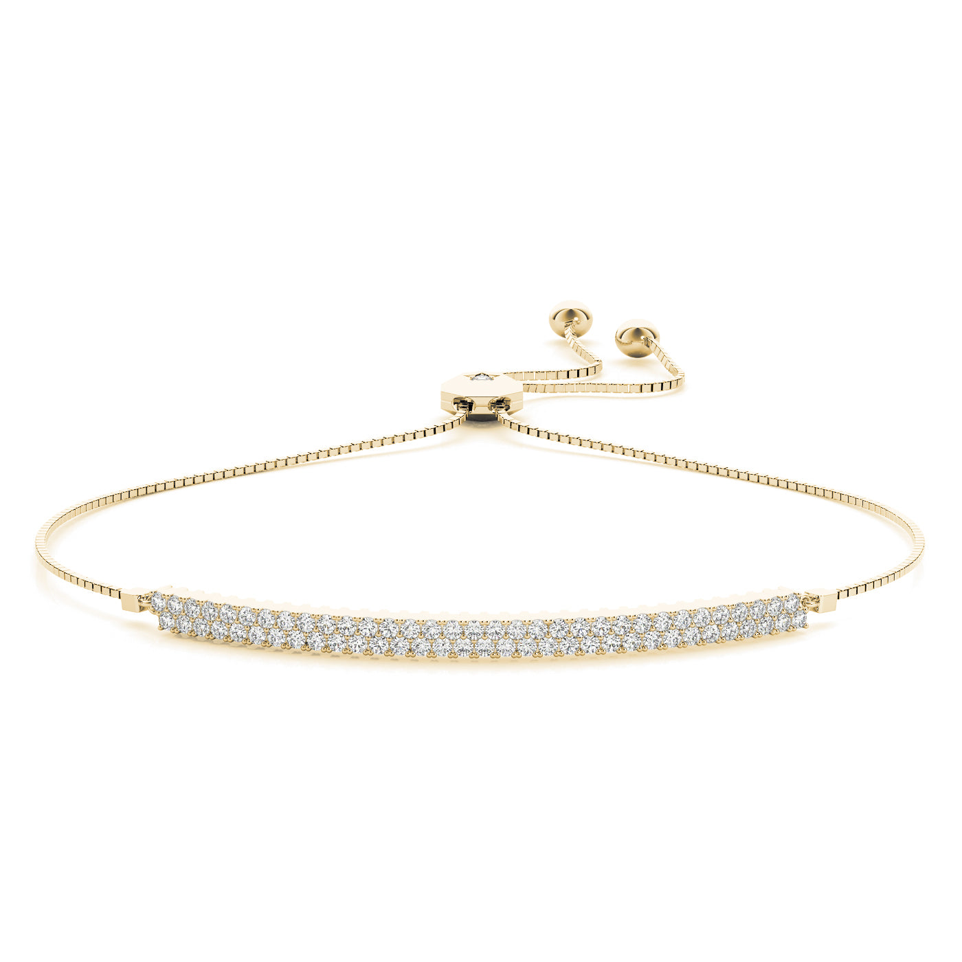 2 Row Adjustable Bracelet Lab Diamond