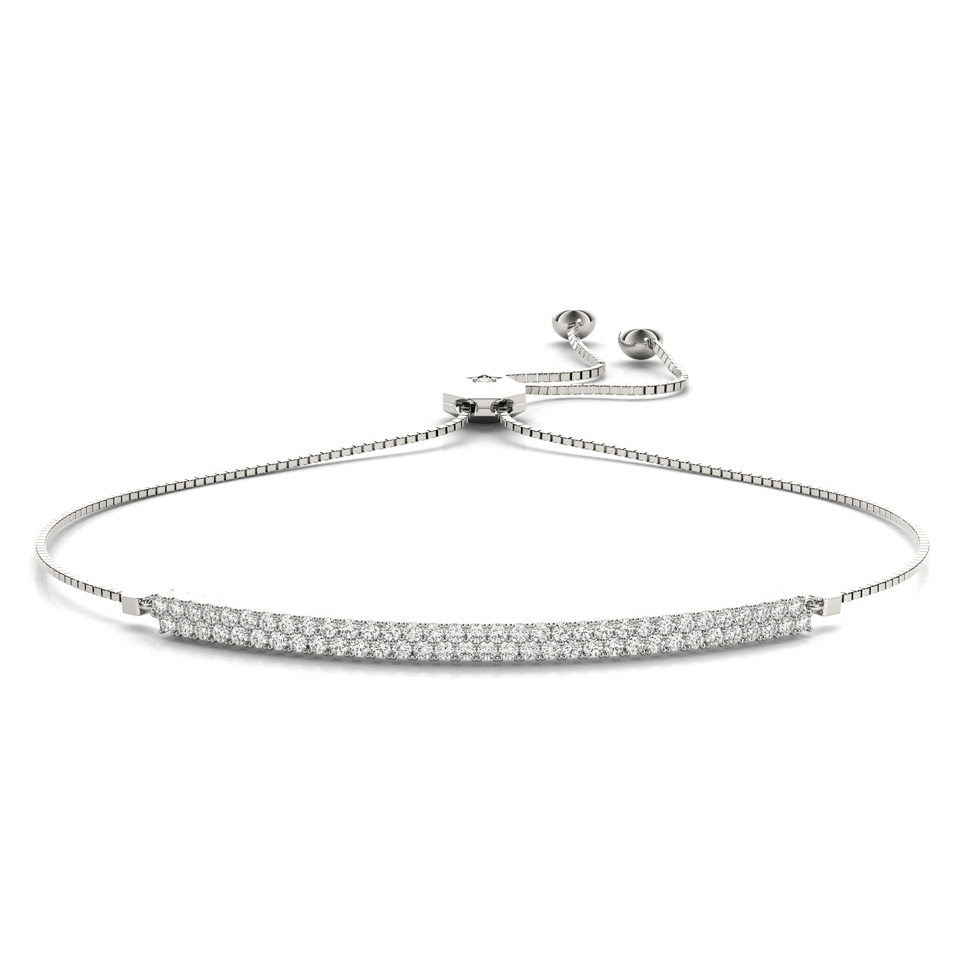 2 Row Adjustable Bracelet Lab Diamond